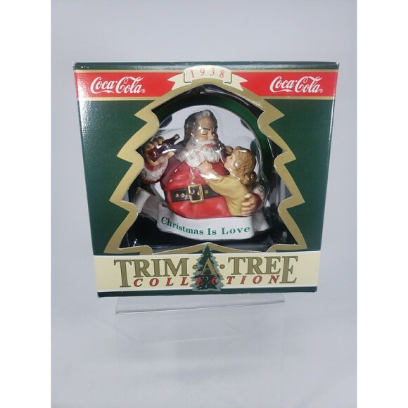 Coca-Cola Trim A Tree Collection 1938 Santa with Girl Christmas Ornament 1990 - Picture 3 of 16